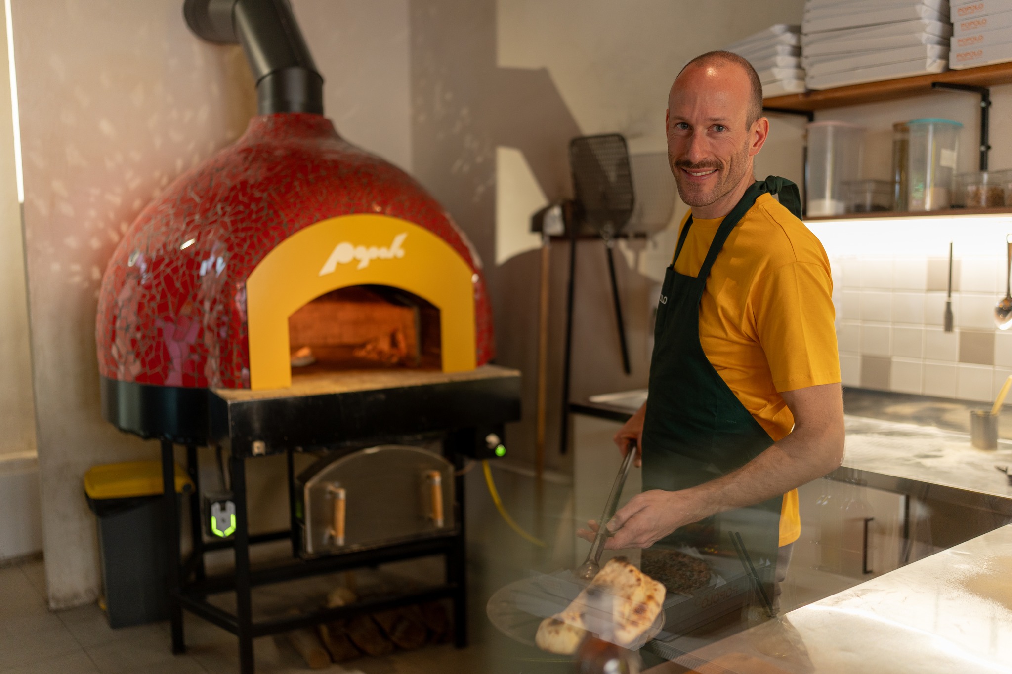 Rainer at the oven