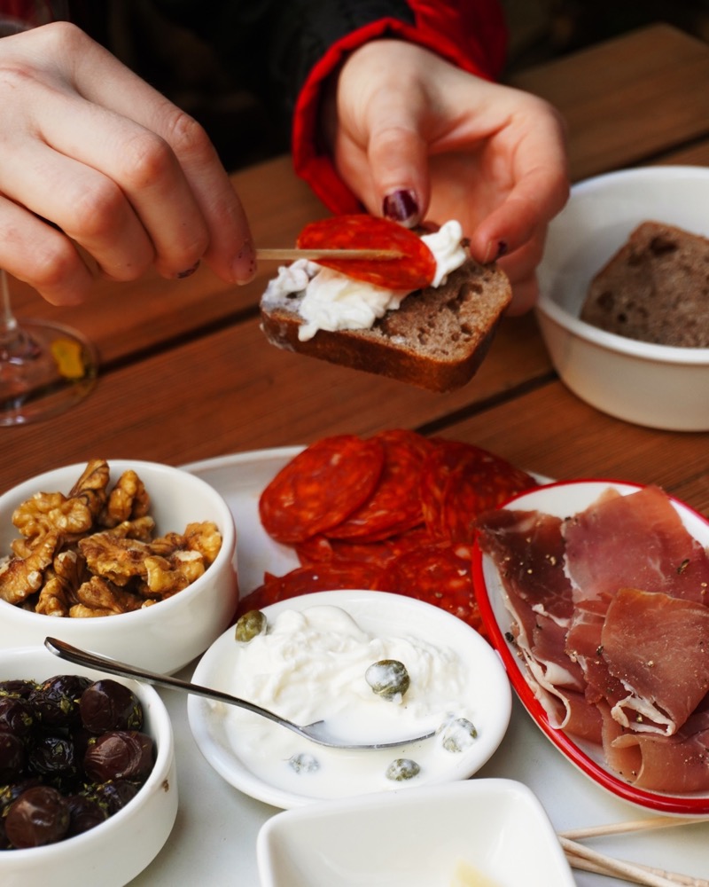 Small antipasti bites served at Popolo